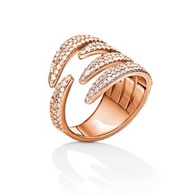 Fashionably Silver Temptation Rose Gold Plated Stone Ring-